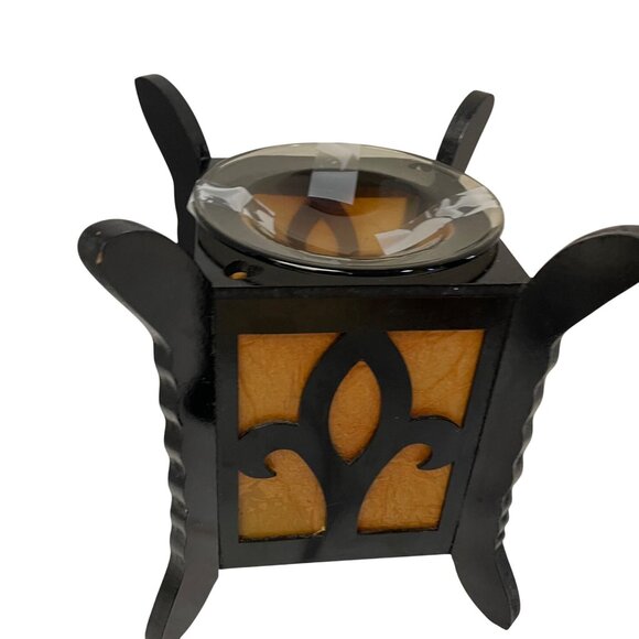 Sweet Scents n More Wood Oil Warmer Black Orange LED Lantern Light With Fleur-de - Picture 12 of 12